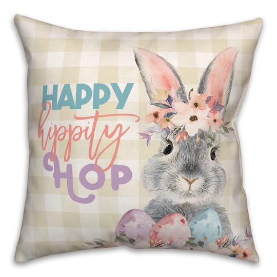 Happy Hippity Hop 18&#x22; x 18&#x22; Indoor / Outdoor Pillow